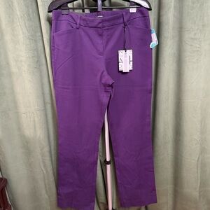 BNWT 41 Hawthorn Purple Straight-Leg Pants - Size 12